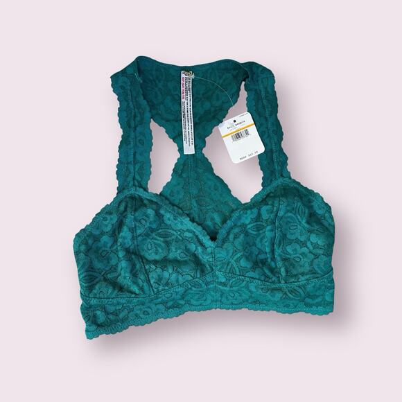 Free People Intimately FP Galloon Lace Racerback Bralette Yellow & Green S New - Picture 15 of 15